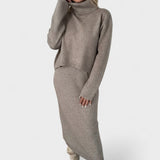Tilly, Roll-Neck Knitted Jumper & Maxi Skirt Set
