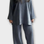 Trina, Oversized Long-Sleeve Top & Wide-Leg Trousers Set