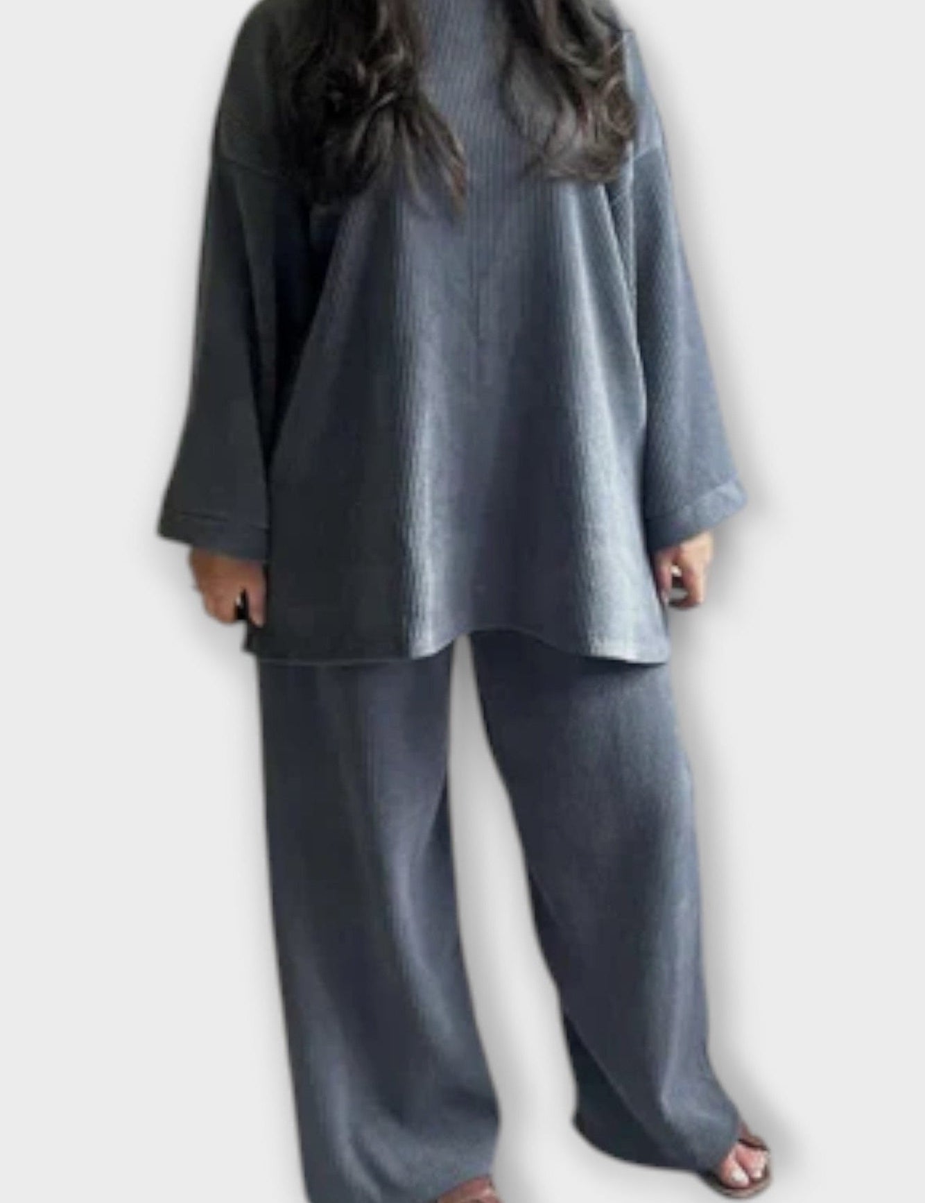 Trina, Oversized Long-Sleeve Top & Wide-Leg Trousers Set
