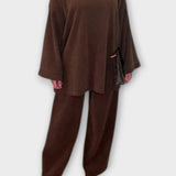 Trina, Oversized Long-Sleeve Top & Wide-Leg Trousers Set
