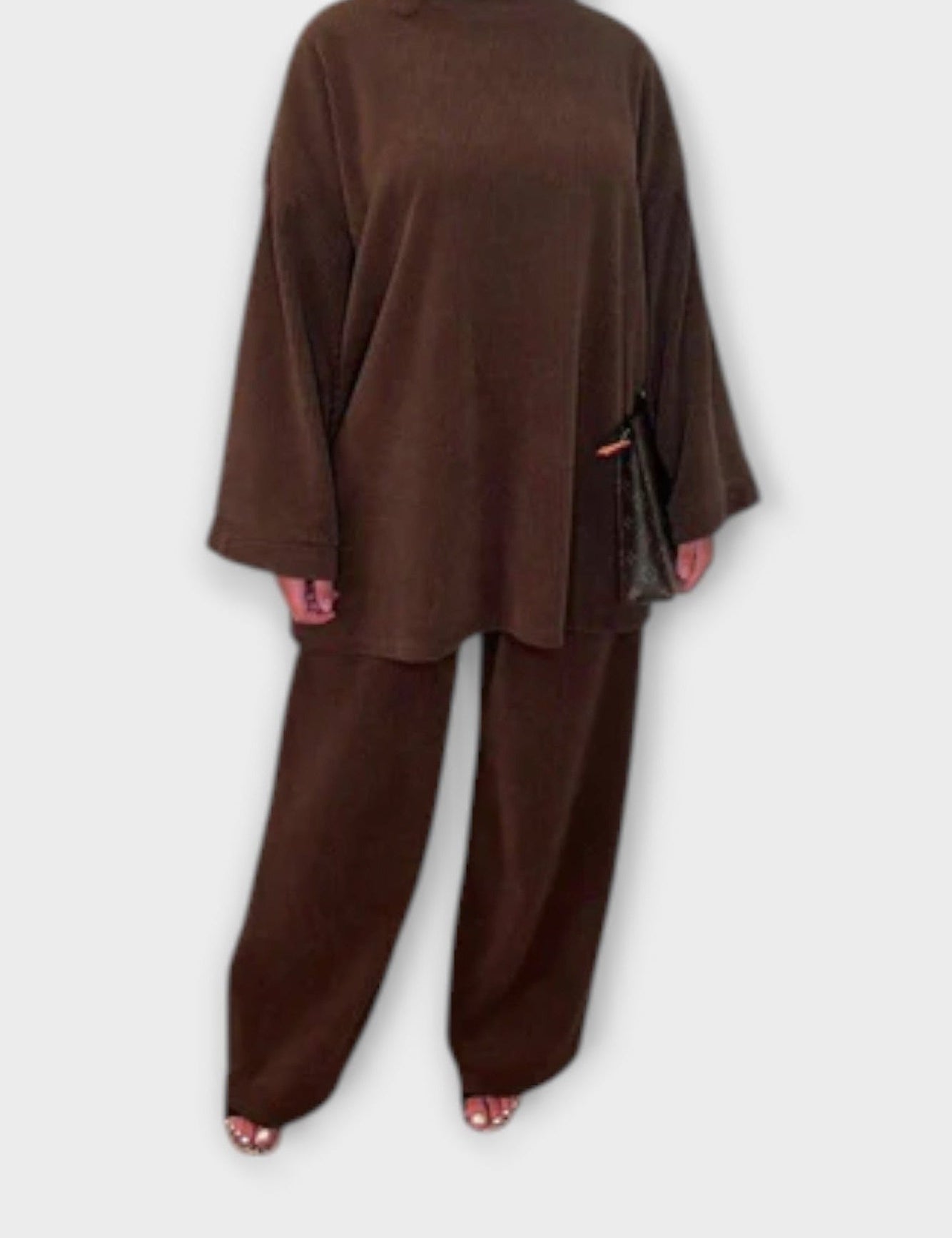 Trina, Oversized Long-Sleeve Top & Wide-Leg Trousers Set