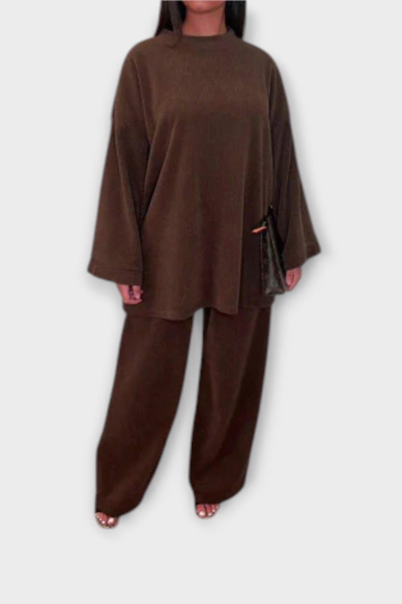 Trina, Oversized Long-Sleeve Top & Wide-Leg Trousers Set