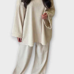 Trina, Oversized Long-Sleeve Top & Wide-Leg Trousers Set