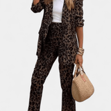 Trina, Leopard-Print Shirt & Trousers Set