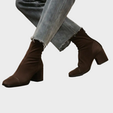 Alma, Suede Heeled Ankle Boots