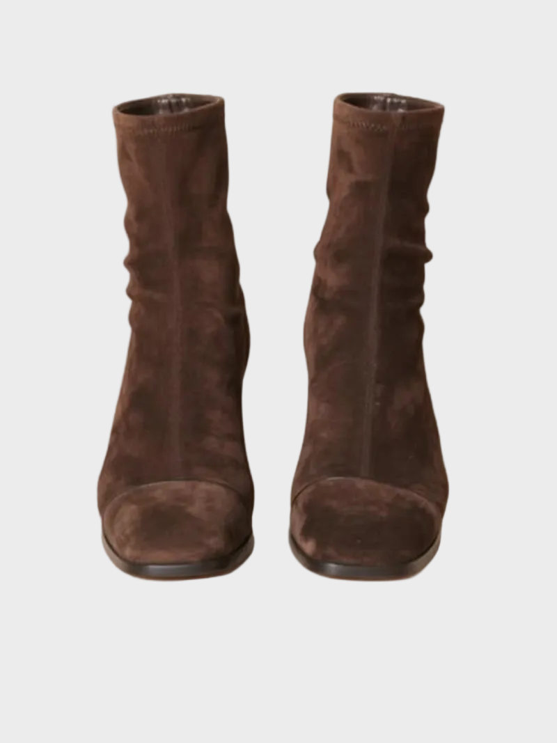 Alma, Suede Heeled Ankle Boots