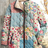 Viola Quilted Patchwork Jacket with Floral Patterns - view 2