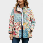 Viola Quilted Patchwork Jacket with Floral Patterns