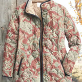 Veronica Dusky Pink Quilted Jacket with Ornamental Pattern - view 2