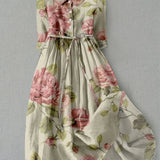 Clara | Floral Lace-Up Dress