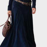 Margery | Faux Suede Maxi Dress with Belt