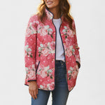 Rosamund Pink Quilted Jacket with Floral Pattern