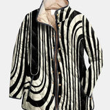Soraya Casual Quilted Jacket with Abstract Geometric Design