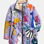 Rhea Casual Quilted Jacket with Dog Print