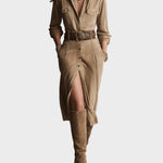 Agatha Brown Faux Suede Midi Dress - view 2