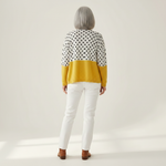 Alice Yellow Polka Dots Print Buttoned Cardigan - view 3