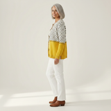 Alice Yellow Polka Dots Print Buttoned Cardigan - view 2