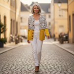 Alice Yellow Polka Dots Print Buttoned Cardigan - view 4