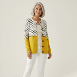 Alice Yellow Polka Dots Print Buttoned Cardigan
