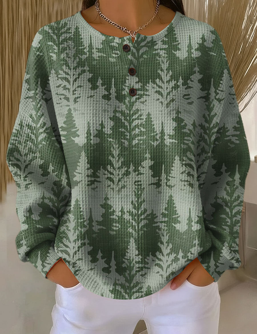 Alma Jumper in Green with Forest Design