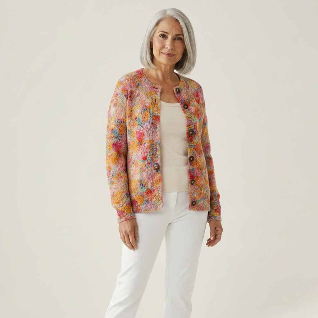 Ann Floral Print Buttoned Casual Cardigan