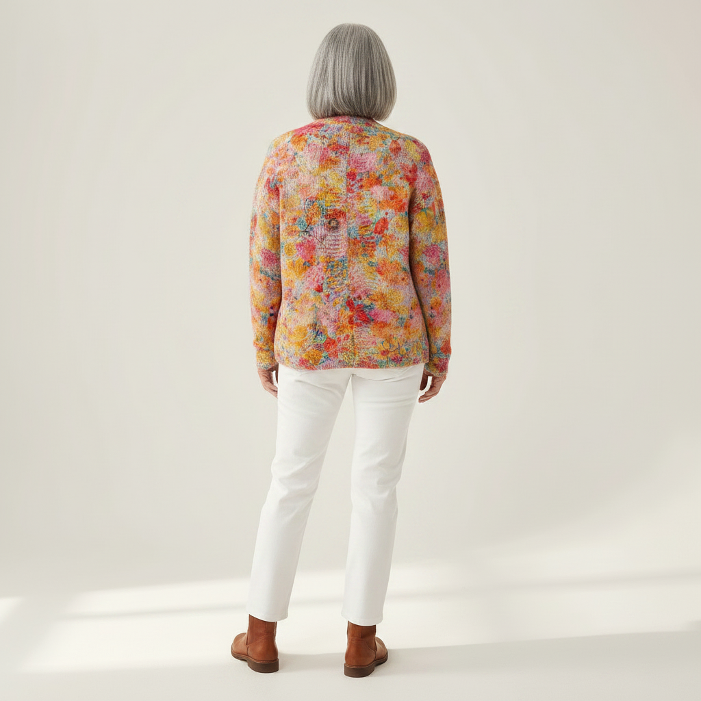 Ann Floral Print Buttoned Casual Cardigan - view 3