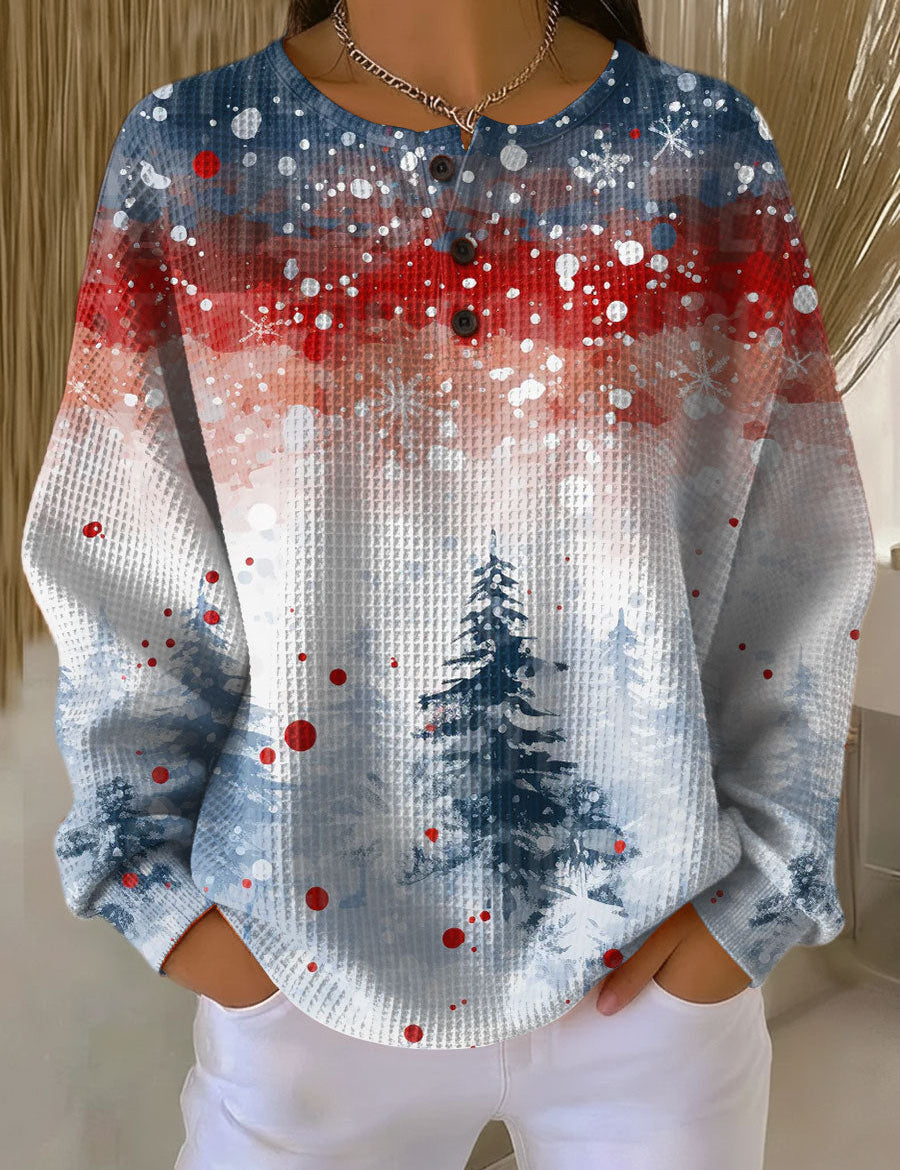 Astrid Christmas Jumper in Light Blue with Christmas Tree