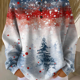 Astrid Christmas Jumper in Light Blue with Christmas Tree