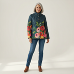 Audrey Vintage Floral Print Quilted Jacket