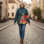 Audrey Vintage Floral Print Quilted Jacket - view 4