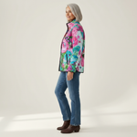 Aveline Quilted Jacket with Abstract Floral Pattern - view 2