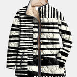 Miren Black and White Abstract Quilted Jacket