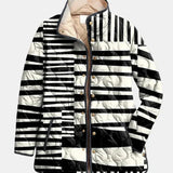Miren Black and White Abstract Quilted Jacket