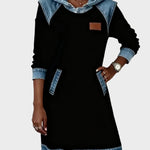 Barbara Denim-Look Hooded Sweat Dress