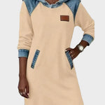 Barbara Denim-Look Hooded Sweat Dress - view 4