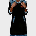 Barbara Denim-Look Hooded Sweat Dress - view 6
