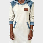 Barbara Denim-Look Hooded Sweat Dress - view 8