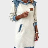Barbara Denim-Look Hooded Sweat Dress - view 9