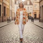 Beverley Maple Leaf Autumn Art Print Buttoned Cardigan - view 4