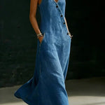 Niamh Long Button-Down Denim Dress - view 6