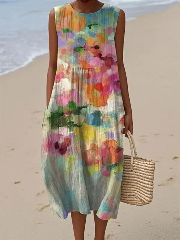 Mirte Versatile, Multicoloured Midi Dress, front view