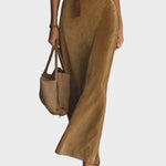 Camilla Single-Breasted Faux Suede Maxi Dress with Collar - view 2