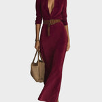 Camilla Single-Breasted Faux Suede Maxi Dress with Collar - view 6