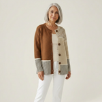 Carolyn Minimalist Abstract Polka Dots Print Buttoned Cardigan