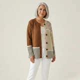 Carolyn Minimalist Abstract Polka Dots Print Buttoned Cardigan