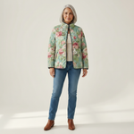 Carys Retro Floral Patterned Quilted Jacket