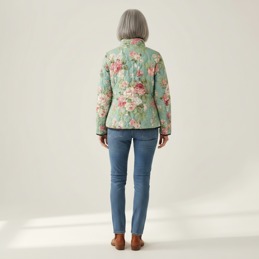 Carys Retro Floral Patterned Quilted Jacket - view 3