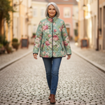 Carys Retro Floral Patterned Quilted Jacket - view 4