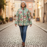 Carys Retro Floral Patterned Quilted Jacket - view 4
