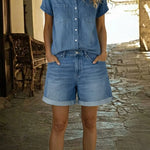 Stephanie Relaxed Short Denim Co-ord Set - view 2